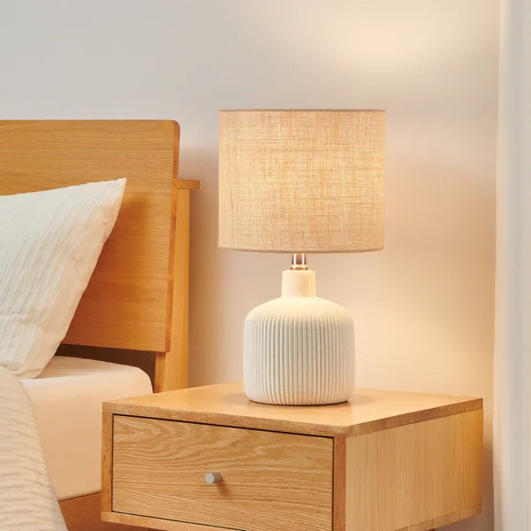 Mathel Elegant Cream Ceramic Table Lamp